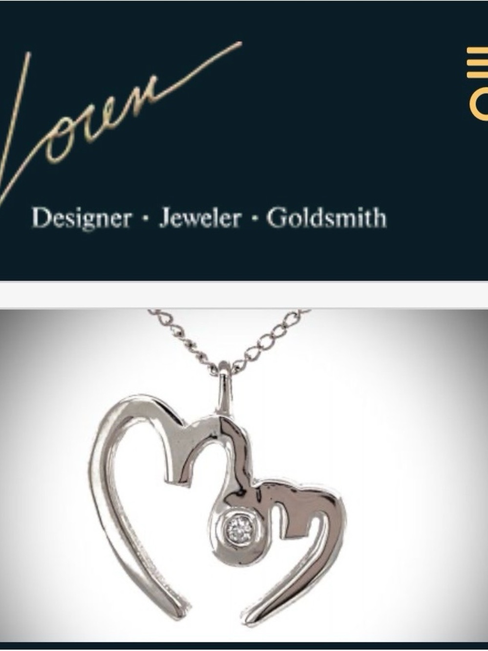 Sterling Heart Pendant Necklace with Diamond Accent